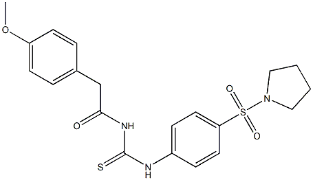 2-(4-methoxyphenyl)-N-({[4-(1-pyrrolidinylsulfonyl)phenyl]amino}carbonothioyl)acetamide Struktur