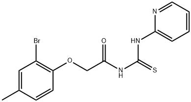 2-(2-bromo-4-methylphenoxy)-N-[(2-pyridinylamino)carbonothioyl]acetamide Struktur