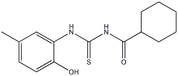 N-{[(2-hydroxy-5-methylphenyl)amino]carbonothioyl}cyclohexanecarboxamide Struktur