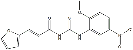 3-(2-furyl)-N-{[(2-methoxy-5-nitrophenyl)amino]carbonothioyl}acrylamide Struktur