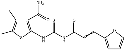 2-[({[3-(2-furyl)acryloyl]amino}carbonothioyl)amino]-4,5-dimethyl-3-thiophenecarboxamide Struktur