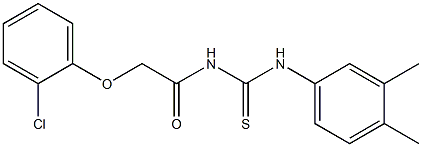 2-(2-chlorophenoxy)-N-{[(3,4-dimethylphenyl)amino]carbonothioyl}acetamide Struktur