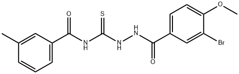 N-{[2-(3-bromo-4-methoxybenzoyl)hydrazino]carbonothioyl}-3-methylbenzamide Struktur