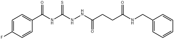 N-({2-[4-(benzylamino)-4-oxobutanoyl]hydrazino}carbonothioyl)-4-fluorobenzamide Struktur