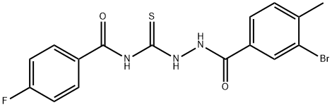 N-{[2-(3-bromo-4-methylbenzoyl)hydrazino]carbonothioyl}-4-fluorobenzamide Struktur