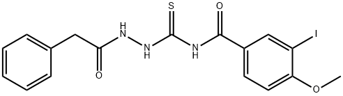 3-iodo-4-methoxy-N-{[2-(phenylacetyl)hydrazino]carbonothioyl}benzamide Struktur