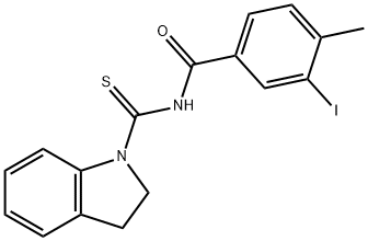 N-(2,3-dihydro-1H-indol-1-ylcarbonothioyl)-3-iodo-4-methylbenzamide Struktur