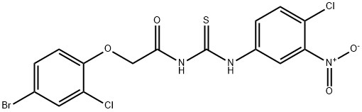 2-(4-bromo-2-chlorophenoxy)-N-{[(4-chloro-3-nitrophenyl)amino]carbonothioyl}acetamide Struktur