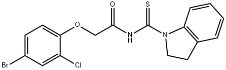 2-(4-bromo-2-chlorophenoxy)-N-(2,3-dihydro-1H-indol-1-ylcarbonothioyl)acetamide Struktur