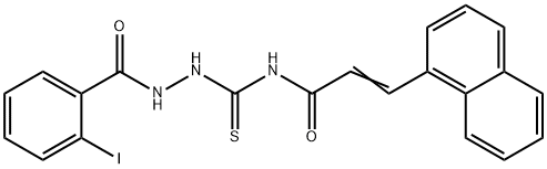 N-{[2-(2-iodobenzoyl)hydrazino]carbonothioyl}-3-(1-naphthyl)acrylamide Struktur