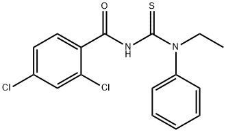 2,4-dichloro-N-{[ethyl(phenyl)amino]carbonothioyl}benzamide Struktur