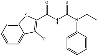 3-chloro-N-{[ethyl(phenyl)amino]carbonothioyl}-1-benzothiophene-2-carboxamide Struktur