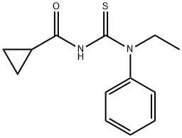 N-{[ethyl(phenyl)amino]carbonothioyl}cyclopropanecarboxamide Struktur