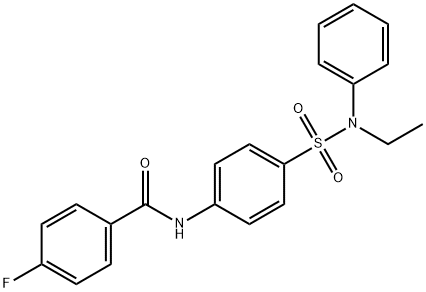 N-(4-{[ethyl(phenyl)amino]sulfonyl}phenyl)-4-fluorobenzamide Struktur