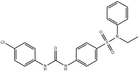 4-({[(4-chlorophenyl)amino]carbonyl}amino)-N-ethyl-N-phenylbenzenesulfonamide Struktur