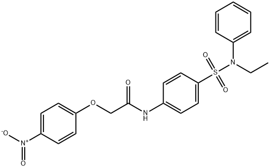 N-(4-{[ethyl(phenyl)amino]sulfonyl}phenyl)-2-(4-nitrophenoxy)acetamide Struktur