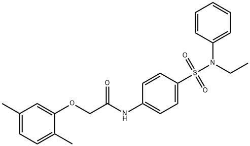 2-(2,5-dimethylphenoxy)-N-(4-{[ethyl(phenyl)amino]sulfonyl}phenyl)acetamide Struktur