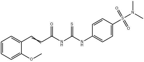 N-[({4-[(dimethylamino)sulfonyl]phenyl}amino)carbonothioyl]-3-(2-methoxyphenyl)acrylamide Struktur