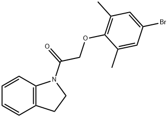 1-[(4-bromo-2,6-dimethylphenoxy)acetyl]indoline Struktur