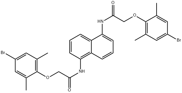 2-(4-bromo-2,6-dimethylphenoxy)-N-[5-[[2-(4-bromo-2,6-dimethylphenoxy)acetyl]amino]naphthalen-1-yl]acetamide Struktur