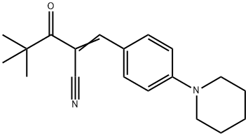 4,4-Dimethyl-3-oxo-2-(4-piperidin-1-yl-benzylidene)-pentanenitrile Struktur