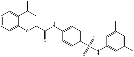 N-(4-{[(3,5-dimethylphenyl)amino]sulfonyl}phenyl)-2-(2-isopropylphenoxy)acetamide Struktur