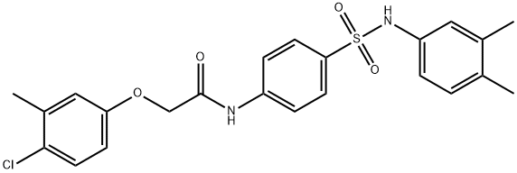 2-(4-chloro-3-methylphenoxy)-N-(4-{[(3,4-dimethylphenyl)amino]sulfonyl}phenyl)acetamide Struktur