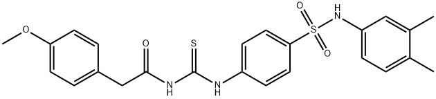 N-{[(4-{[(3,4-dimethylphenyl)amino]sulfonyl}phenyl)amino]carbonothioyl}-2-(4-methoxyphenyl)acetamide Struktur