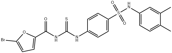 5-bromo-N-{[(4-{[(3,4-dimethylphenyl)amino]sulfonyl}phenyl)amino]carbonothioyl}-2-furamide Struktur