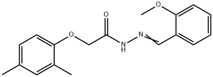 2-(2,4-dimethylphenoxy)-N'-(2-methoxybenzylidene)acetohydrazide Struktur