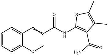 2-{[3-(2-methoxyphenyl)acryloyl]amino}-4,5-dimethyl-3-thiophenecarboxamide Struktur