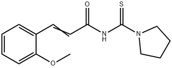 3-(2-methoxyphenyl)-N-(1-pyrrolidinylcarbonothioyl)acrylamide Struktur