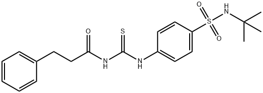 N-[({4-[(tert-butylamino)sulfonyl]phenyl}amino)carbonothioyl]-3-phenylpropanamide Struktur