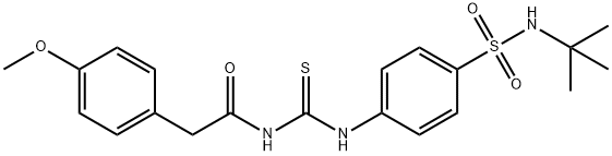 N-[({4-[(tert-butylamino)sulfonyl]phenyl}amino)carbonothioyl]-2-(4-methoxyphenyl)acetamide Struktur