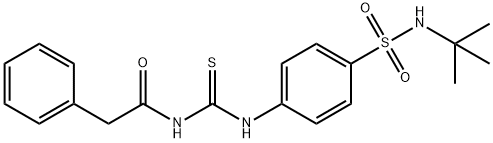 N-[({4-[(tert-butylamino)sulfonyl]phenyl}amino)carbonothioyl]-2-phenylacetamide Struktur