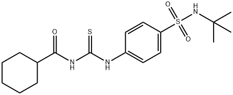 N-[({4-[(tert-butylamino)sulfonyl]phenyl}amino)carbonothioyl]cyclohexanecarboxamide Struktur