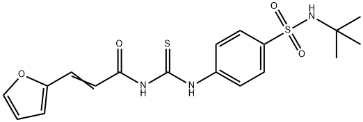 (E)-N-[[4-(tert-butylsulfamoyl)phenyl]carbamothioyl]-3-(furan-2-yl)prop-2-enamide Struktur