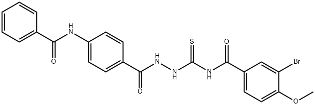 N-[[(4-benzamidobenzoyl)amino]carbamothioyl]-3-bromo-4-methoxybenzamide Struktur