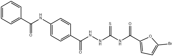 N-({2-[4-(benzoylamino)benzoyl]hydrazino}carbonothioyl)-5-bromo-2-furamide Struktur