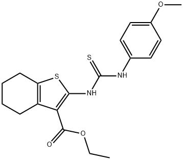 ethyl 2-(3-(4-methoxyphenyl)thioureido)-4,5,6,7-tetrahydrobenzo[b]thiophene-3-carboxylate Struktur