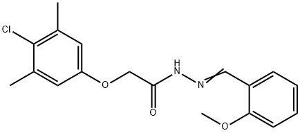 2-(4-chloro-3,5-dimethylphenoxy)-N'-(2-methoxybenzylidene)acetohydrazide Struktur