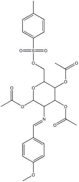 [4,5-diacetyloxy-3-[(4-methoxyphenyl)methylideneamino]-6-[(4-methylphenyl)sulfonyloxymethyl]oxan-2-yl] acetate Struktur