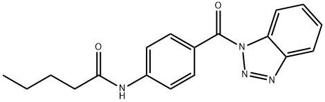 N-[4-(benzotriazole-1-carbonyl)phenyl]pentanamide Struktur