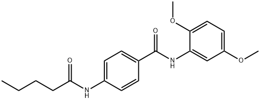 N-(2,5-dimethoxyphenyl)-4-(pentanoylamino)benzamide Struktur