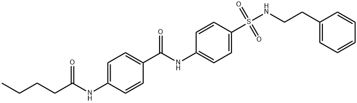 4-(pentanoylamino)-N-{4-[(2-phenylethyl)sulfamoyl]phenyl}benzamide Struktur