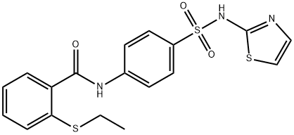 2-ethylsulfanyl-N-[4-(1,3-thiazol-2-ylsulfamoyl)phenyl]benzamide Struktur