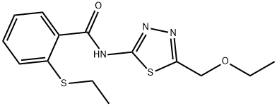 N-[5-(ethoxymethyl)-1,3,4-thiadiazol-2-yl]-2-(ethylsulfanyl)benzamide Struktur