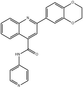 2-(2,3-dihydro-1,4-benzodioxin-6-yl)-N-pyridin-4-ylquinoline-4-carboxamide Struktur