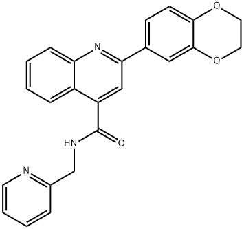 2-(2,3-dihydro-1,4-benzodioxin-6-yl)-N-(pyridin-2-ylmethyl)quinoline-4-carboxamide Struktur