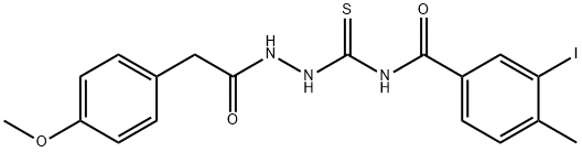 3-iodo-N-({2-[(4-methoxyphenyl)acetyl]hydrazino}carbonothioyl)-4-methylbenzamide Struktur